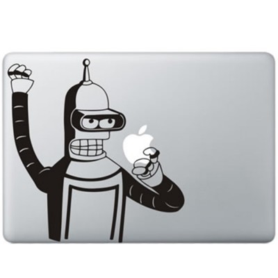Futurama Bender (2) MacBook  Aufkleber Schwarz MacBook Aufkleber